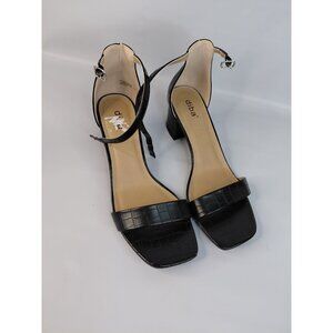 Diba Maya Square Toe Black Block Heel Sandals Size 10W